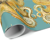 Cadeau papier d'emballage de pieuvre (Coin rond)