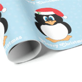 Cadeau Papier d'emballage de pingouin de Joyeux Noël (Coin rond)
