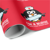 Cadeau Papier d'emballage de pingouin de vacances (Coin rond)