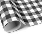 Cadeau Papier d'emballage de plaid noir et blanc de (Coin rond)