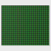 Cadeau Papier d'emballage de plaid noir et vert de (Plat)