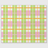 Cadeau Papier d'emballage de plaid rose et vert (Plat)
