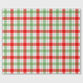 Cadeau Papier d'emballage de plaid rouge et vert (Plat)