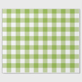 Cadeau Papier d'emballage de plaid vert pomme de guingan (Plat)