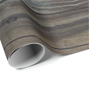 Cadeau Papier d'emballage de planche en bois humide