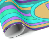 Cadeau Papier d'emballage de plume de paon (Coin rond)