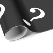 Cadeau Papier d'emballage de point d'interrogation | Noir (Coin rond)