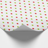 Cadeau Papier d'emballage de pois rouge et vert (Coin)