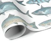 Cadeau Papier d'emballage de poissons (Coin rond)