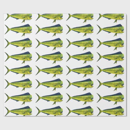 Cadeau Papier d'emballage de poissons de Mahi Mahi (Plat)