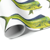 Cadeau Papier d'emballage de poissons de Mahi Mahi (Coin rond)