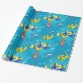 Cadeau Papier d'emballage de poissons mignons de bande (Déroulé)