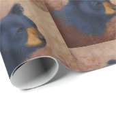 Cadeau Papier d'emballage de portrait d'ours noir (Coin rond)