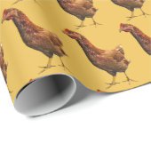 Cadeau Papier d'emballage de poulet de poule de rouge (Coin rond)