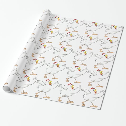 Cadeau Papier d'emballage de poulet heureux (Déroulé)