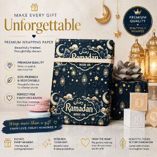 Cadeau Papier d'emballage de Ramadan avec Lune & Lanterne