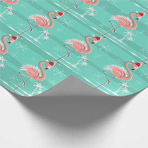 Cadeau Papier d'emballage de rayure de Flamant rose de