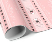 Cadeau Papier d'emballage de rayure rose de Moira de (Coin rond)