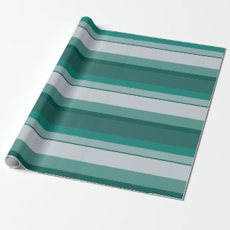 Cadeau Papier d'emballage de rayure verte d'Aqua