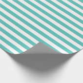Cadeau Papier d'emballage de rayures de turquoise (Coin)