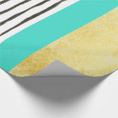 Cadeau Papier d'emballage de rayures noires et blanches (Coin)