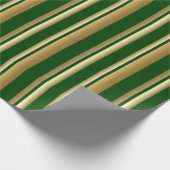 Cadeau Papier d'emballage de rayures vert vertical et (Coin)