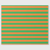 Cadeau Papier d'emballage de rayures vertes et oranges (Plat)