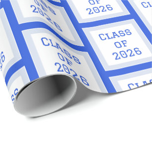 Cadeau Papier d'emballage de remise des diplômes bleu et
