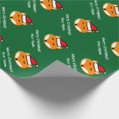 Cadeau Papier d'emballage de renard mignon de Joyeux Noël (Coin)