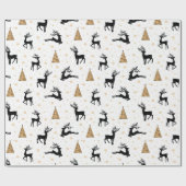 Cadeau Papier d'emballage de rennes joyeux (Plat)