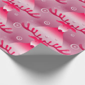 Cadeau papier d'emballage de rennes roses (Coin)