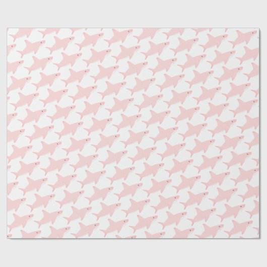 Cadeau Papier d'emballage de requin rose mignon (Plat)