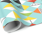 Cadeau Papier d'emballage de rétro motif de harlequin (Coin rond)