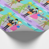 Cadeau Papier d'emballage de rétro Noël hawaïen (Coin)