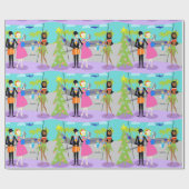 Cadeau Papier d'emballage de rétro Noël hawaïen (Plat)