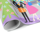 Cadeau Papier d'emballage de rétro Noël hawaïen (Coin rond)