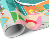 Cadeau Papier d'emballage de rétro réception au bord de (Coin rond)