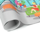 Cadeau Papier d'emballage de rétro télévision classique (Coin rond)