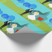 Cadeau Papier d'emballage de rétros couples de mariage (Coin)