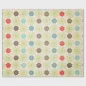 Cadeau Papier d'emballage de rétros flocons de neige (Plat)