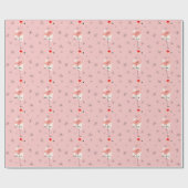 Cadeau Papier d'emballage de rose de Père Noël de Flamant (Plat)