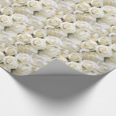 Cadeau Papier d'emballage de roses blancs (Coin)