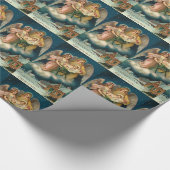 Cadeau Papier d'emballage de salutations vintages de Noël (Coin)