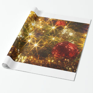 Cadeau Papier d'emballage de scintillement de Noël