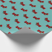 Cadeau Papier d'emballage de Scottie de Noël de plaid de (Coin)