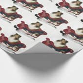 Cadeau Papier d'emballage de Sheltie Sleigh (Coin)