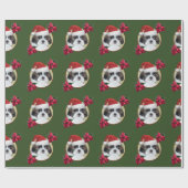 Cadeau Papier d'emballage de Shih Tzu de Noël (Plat)