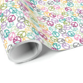 Cadeau Papier d'emballage de signe de paix (Coin rond)