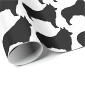 Cadeau Papier d'emballage de silhouette de chien de (Coin rond)
