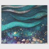 Cadeau Papier d'emballage de sirène d'aquarelle (Plat)